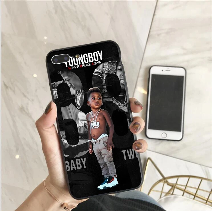 Phone Case For iPhone X XR XS MAX Never Broke Again YoungBoy Pop rapper 11 6 6S 7 8Plus Soft silicone Cover |