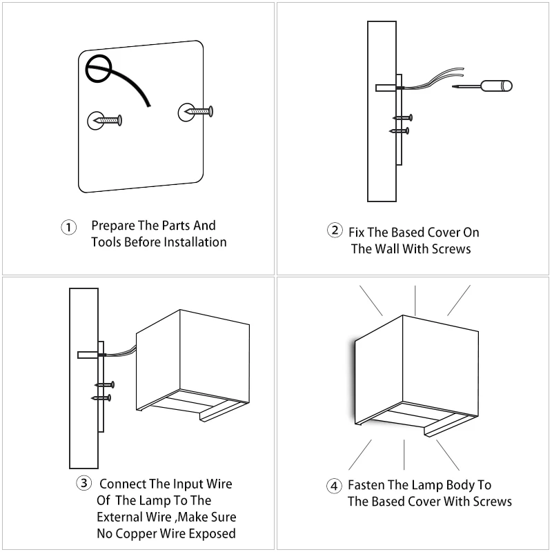 Регулируемая настенная Светодиодная лампа 5 Вт 6 IP65 водонепроницаемый внутренний