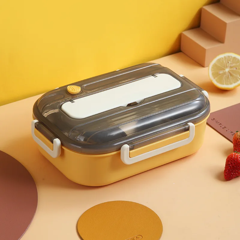 

Large Capacity with Tableware Stainless Steel Lunch Box Office Worker Sealed Lunch Box Student Bento Box Fashion Lunch Box
