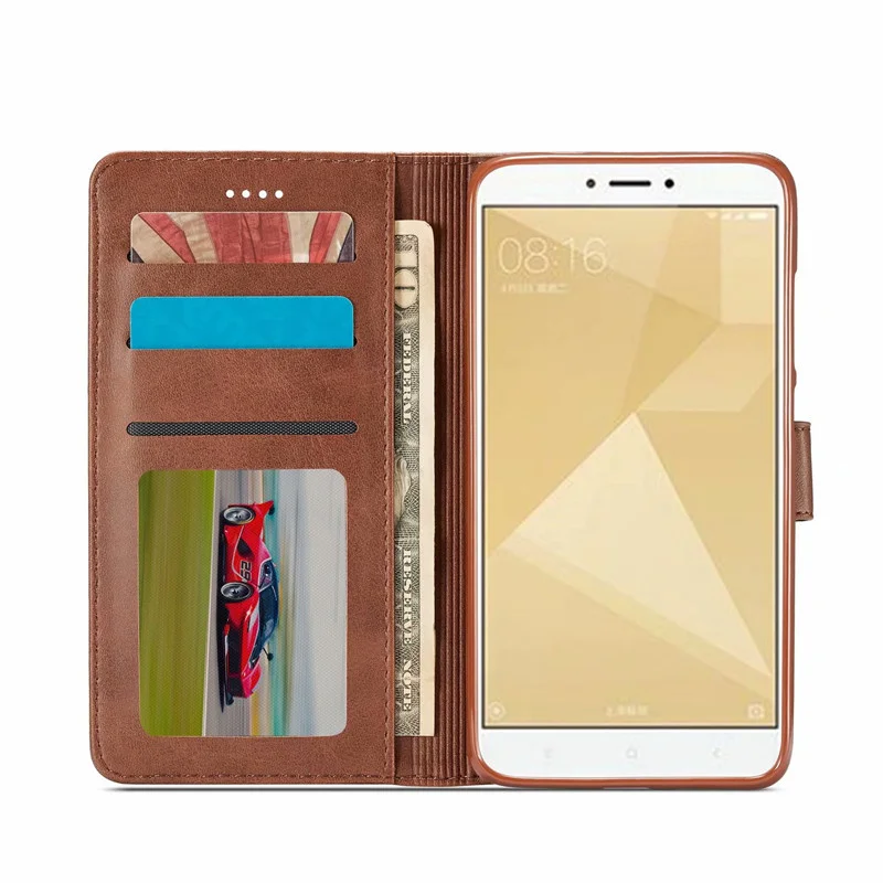 Чехол для Redmi Note 4X дизайнерские чехлы телефонов Xiaomi 4 кожаный чехол-бумажник