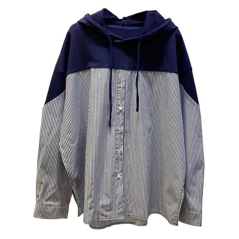 

Summer Korean Style Loose Western Style Knitted Hat Stitching Shirt Pullover Stripe Sweater Women's Top Fashionable Coat