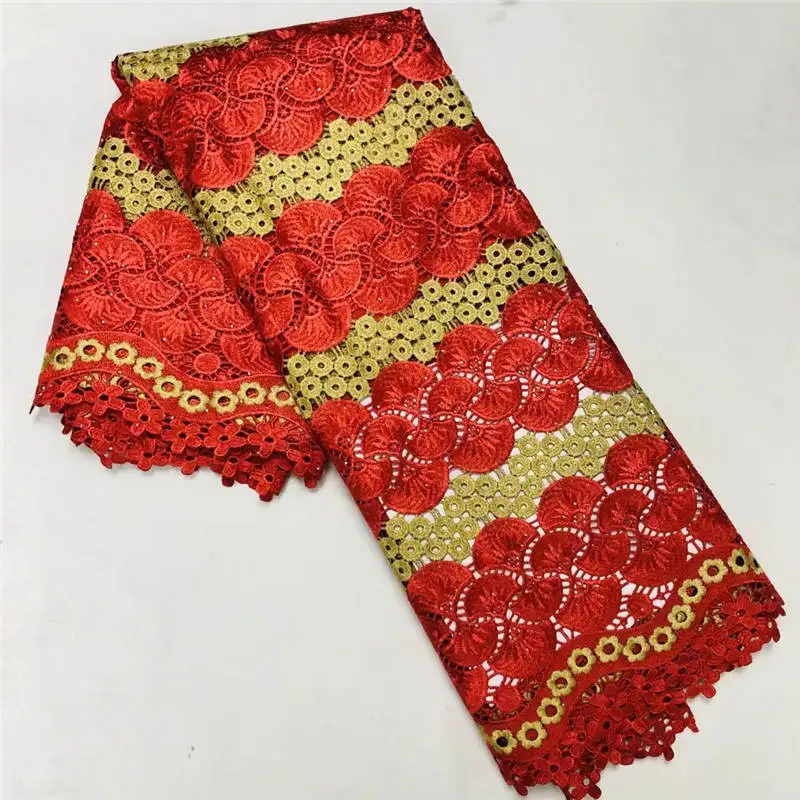 

5 Yards African Mesh Cord Lace Fabric 2020 High Quality Embroidered Nigerian Net Tulle Lace Fabric For Wedding Dress! XMF99222