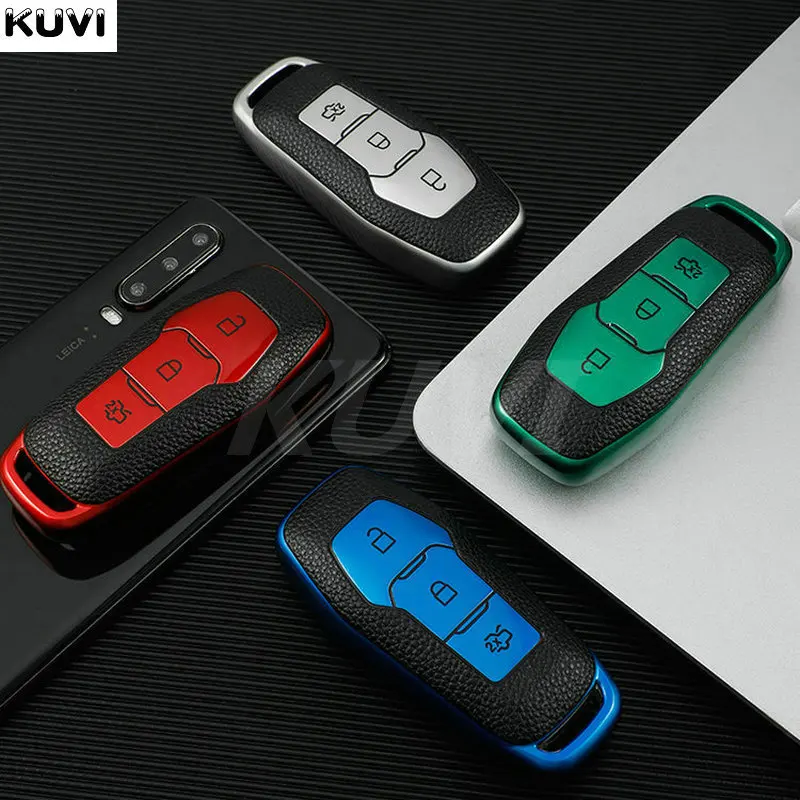 Кожаный ТПУ чехол для автомобильного ключа с дистанционным управлением