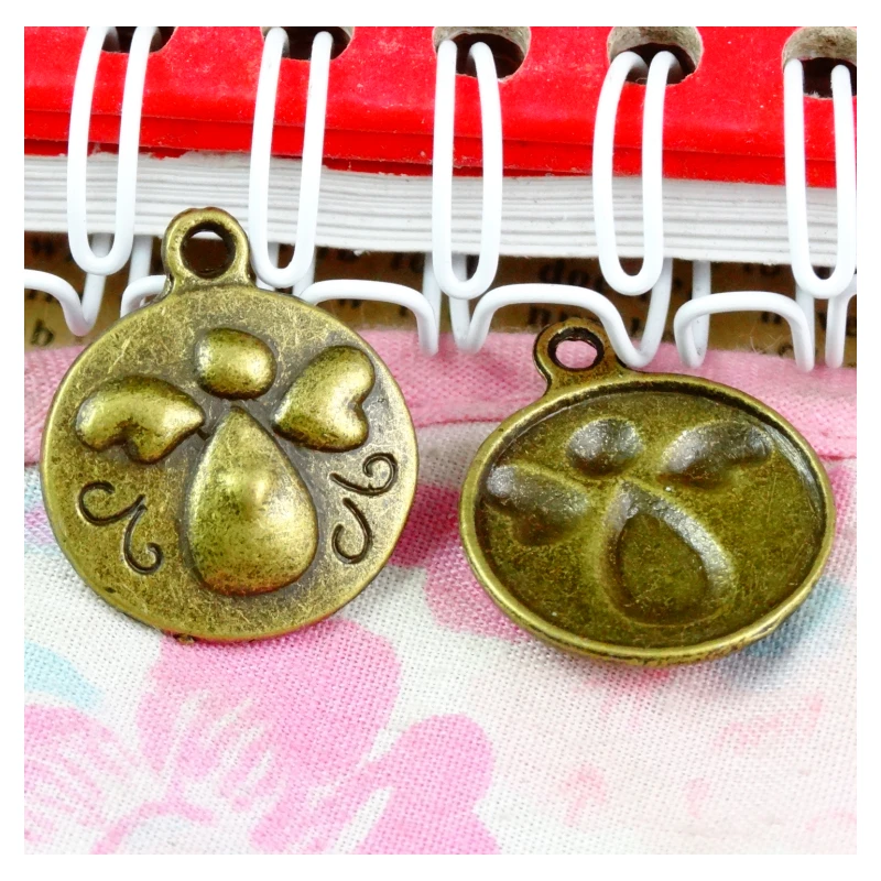 

60 шт 21*18,1 мм Античная бронзовая круглая подвеска с подвеской в виде ангела для браслета, ожерелья, ювелирные изделия ручной работы, сделай са...