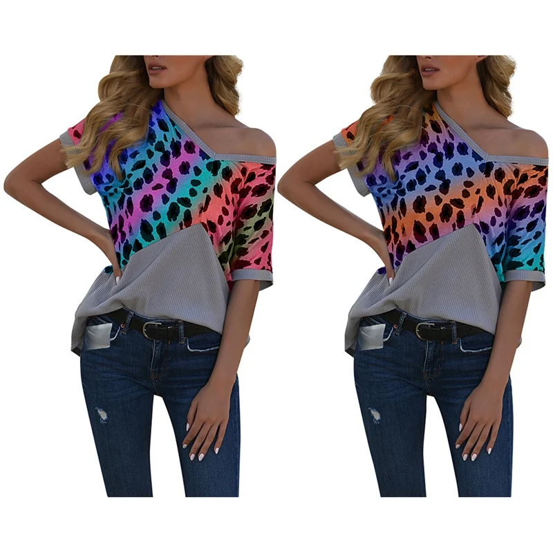 

Women Short-sleeved V-neck T-Shirt Summer Short Sleeve Female Crop Top Ladies Shirt Streetwear Tee Shirt Tops