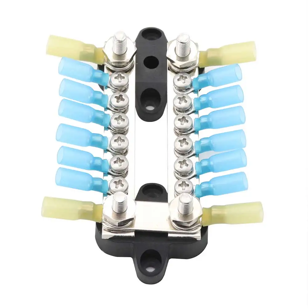 

6 Way 100A Bus Bar Block with Cover Ground Distribution Terminal Block for Car Boat Marine Caravan RV