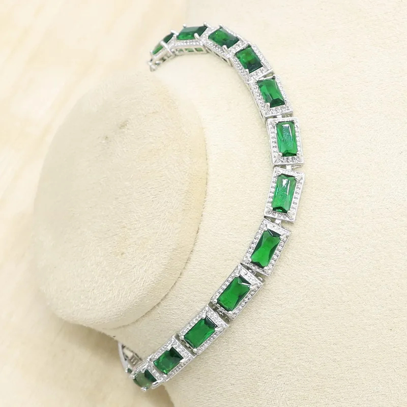 Геометрическая зеленая циркониевая Серебряная цветная стандартная Свадебная