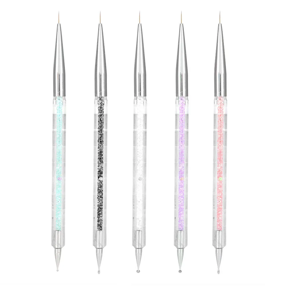 5Pcs/Set Pro Nail Art Drawing Dotting Pen The Double Heads Design Rhinestone Picker DIY Manicure New Tool Gel Painting | Красота и