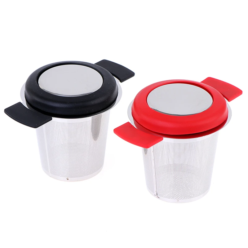 

Stainless Steel Reusable Tea Infuser Basket Fine Mesh Tea Strainer With Handles Lid Tea Filters for Loose Tea Leaf
