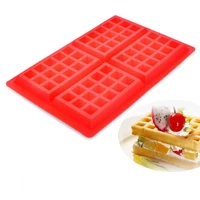 silicone waffle mold non stick 4 cavities waffle maker baking tray mold pan diy bakeware tool cake chocolate craft cand y soap