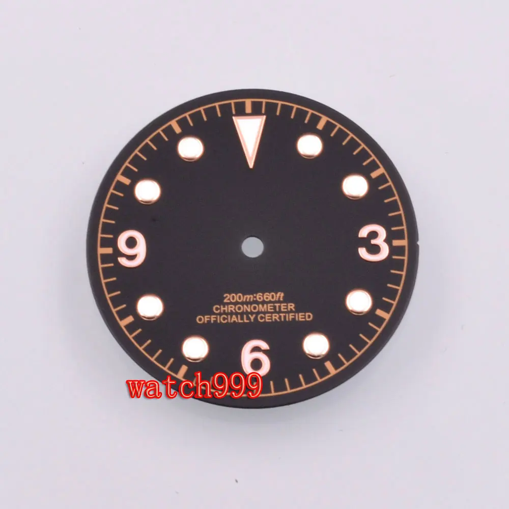 Циферблат для часов 30 5 мм светящийся черный/коричневый стерильный подходит ETA 2824