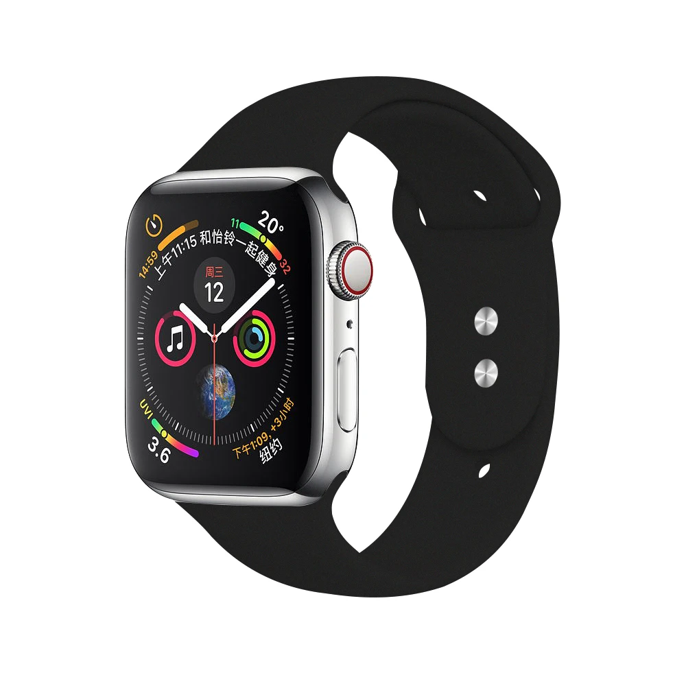 Новые спортивные силиконовые часы для apple watch band 4 44 мм 40 мм(iwatch 5) apple watch 3 2 1 42 мм 38 мм аксессуары для наручных браслетов