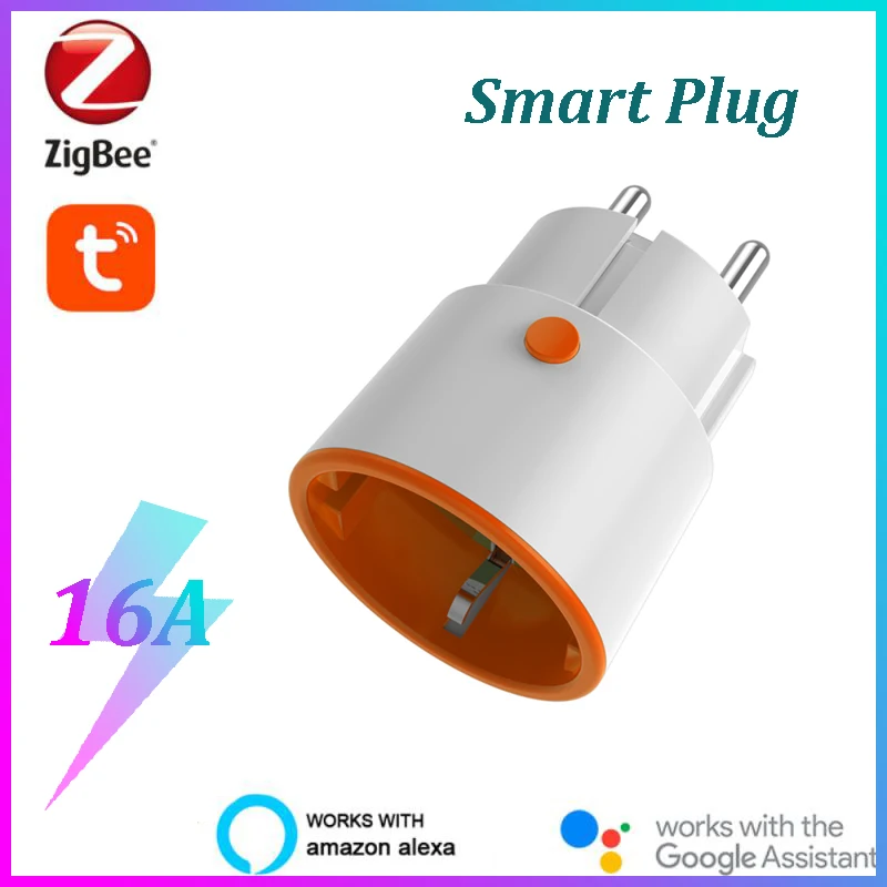 

Умная розетка ZigBee с голосовым управлением и таймером, европейский стандарт, 16 А, с управлением через приложение