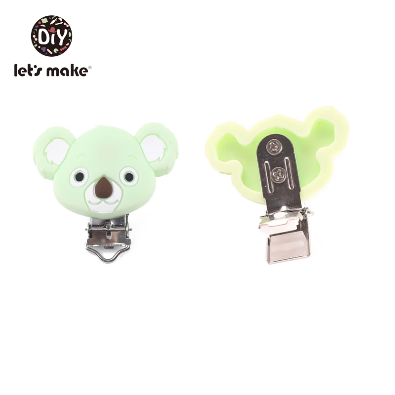 Koala Mint Let's make/1 шт. силиконовый Прорезыватель для зубов, зажимы для соски, жемчужные силиконовые бусины, круглая звезда, зажимы для пустышки, уход за зубами, Детские аксессуары - Цвет: Koala Mint