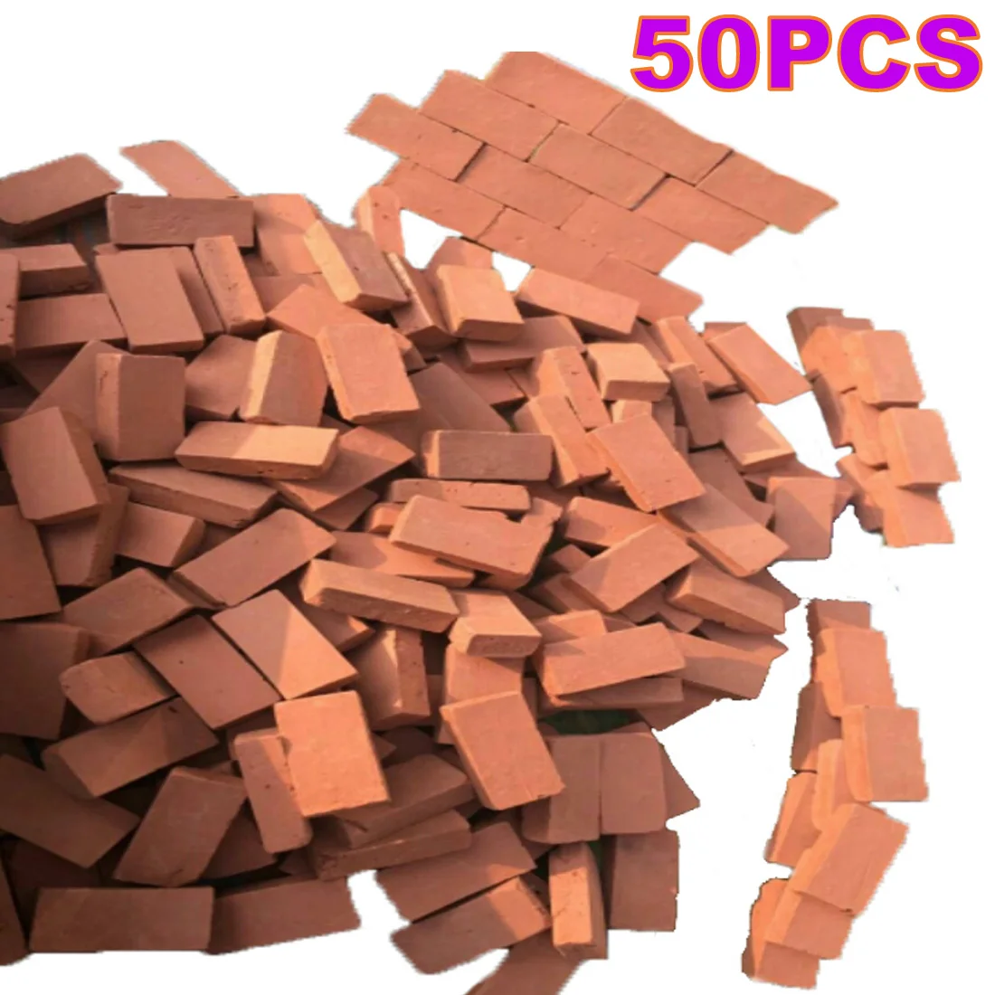

166Pcs 1:16 Scale Mini Red Bricks Model Antique Micro Landscape Decorative Bricks For DIY Sand Table Building - Orange Red