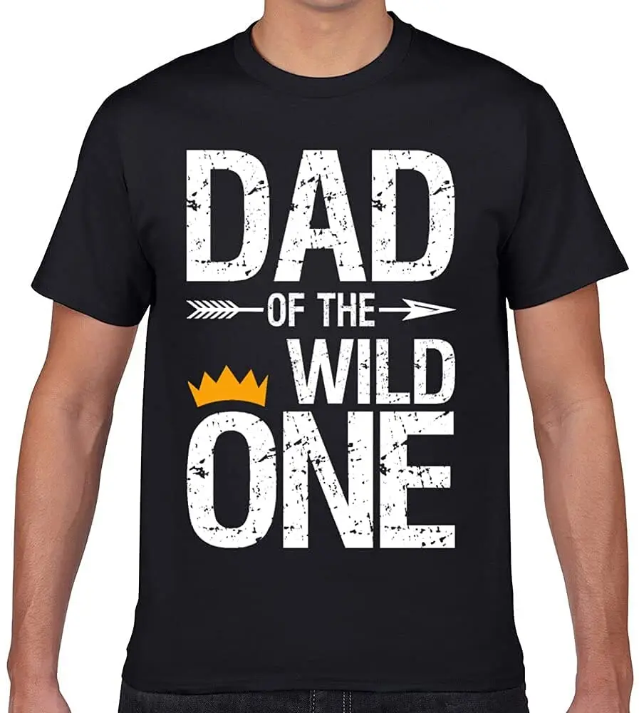 

Dad of The Wild One Men's Birthday Gift Father's Day Gift Black T-shirt