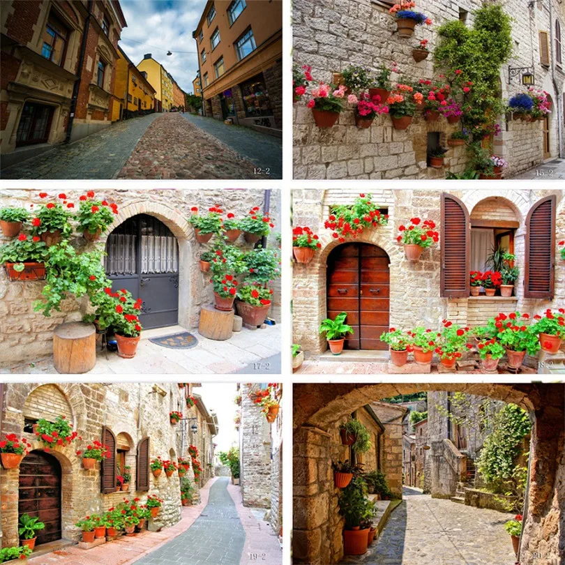 Виниловый фон для фотостудии Nitree реквизит фотосъемки уличный свадебный улицы в