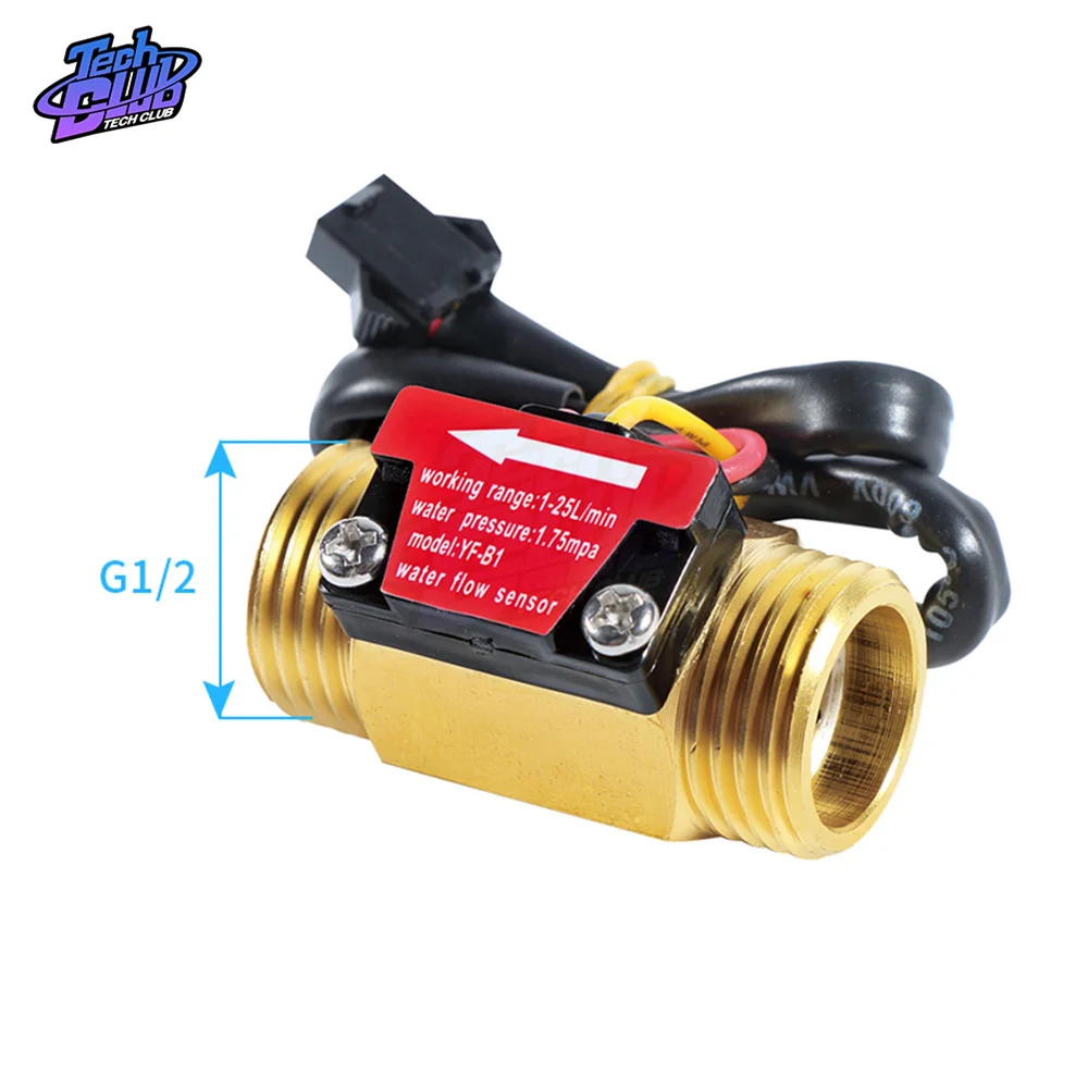 Датчик расхода G1/2 ''Датчик Холла потока воды переключатель 1-25 л/мин