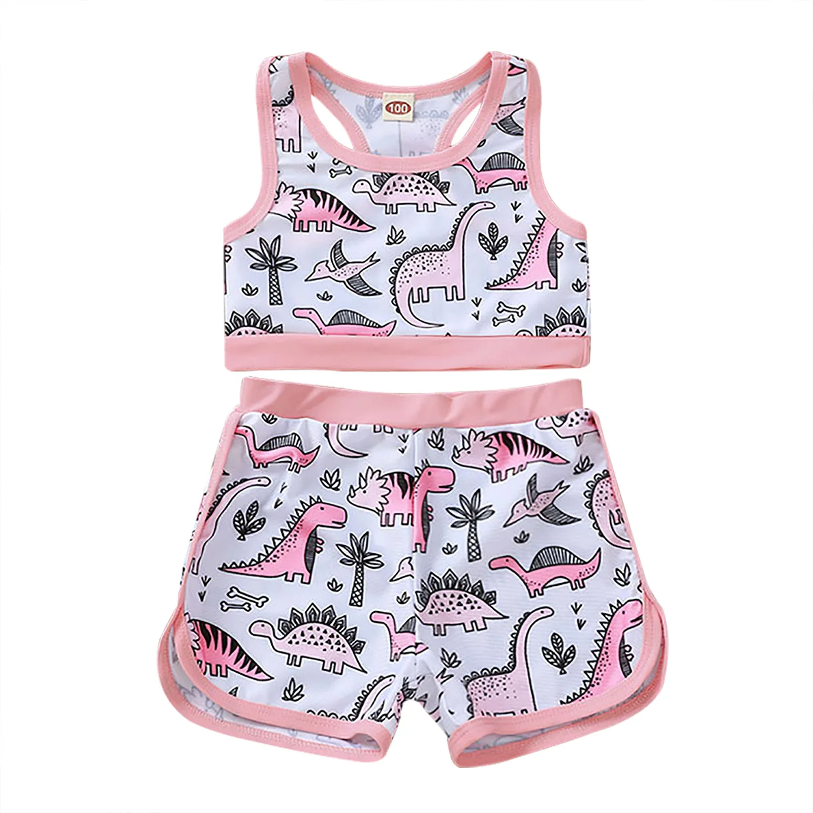 Летние Купальники для маленьких девочек 2 шт. бикини без рукавов с принтом арбуза