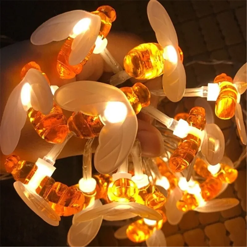 Сказочная гирлянда с пчелами садовый шнурок сделай сам питанием от