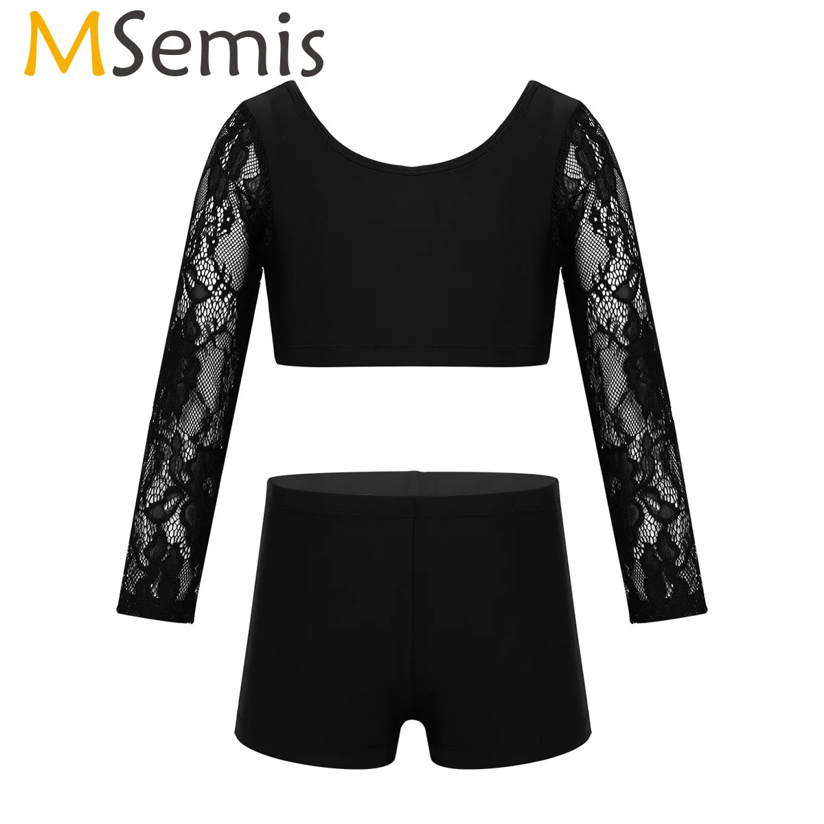 

Детские подростковые; Обычная блузка для девочек 2 шт., Одежда для танцев, кружевная одежда с длинным рукавом балетные гимнастические леотар...