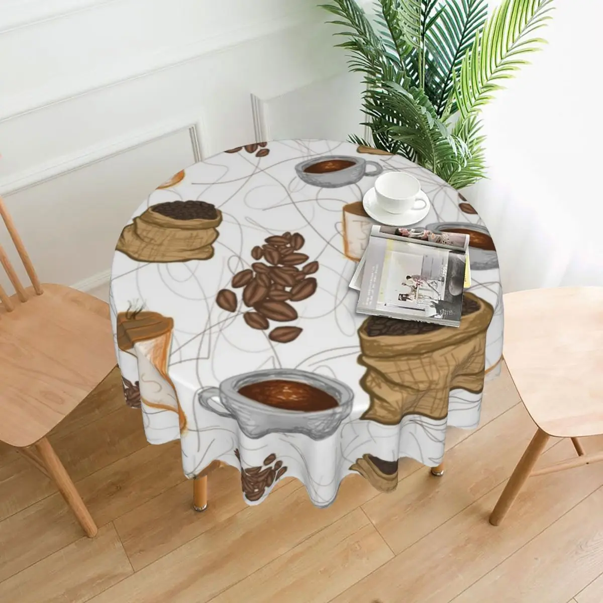 

Caffeine Tablecloth Outdoor Polyester Table Cover Beautiful Cheap Protection Custom Table Cloth
