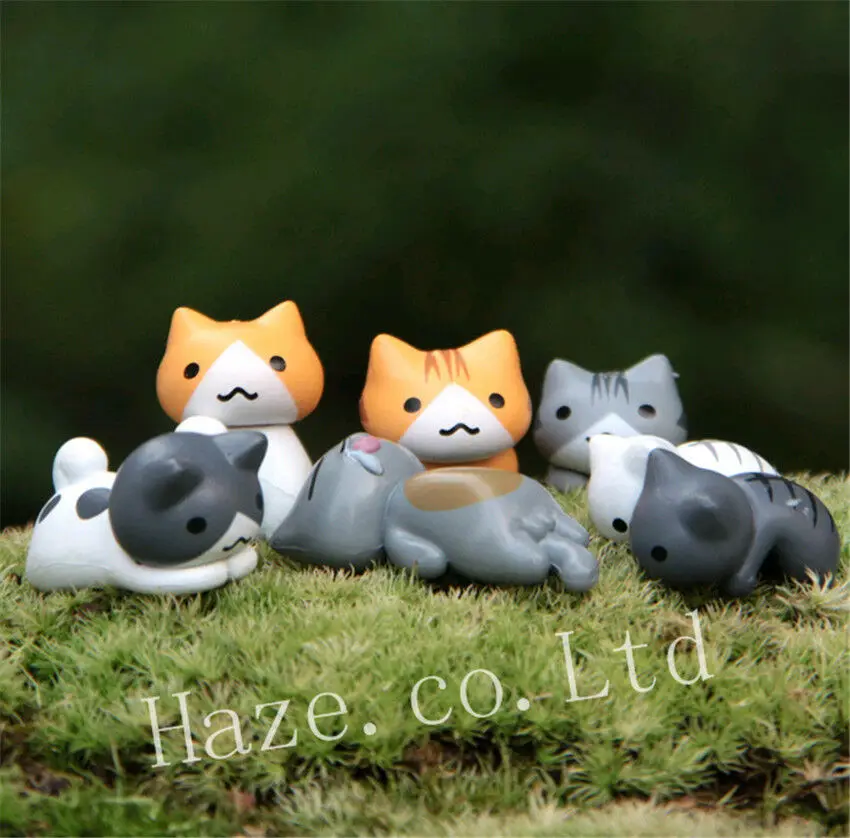6 шт./компл. аниме Neko Atsume кошка ПВХ фигурка домашнее украшение Милая модель