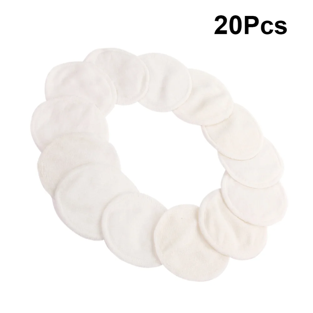 

20pcs 8cm Double Layer Reusable Pads Makeup Facial Remover Cleaning Pads Washable Bamboo Fiber Wipe Mats