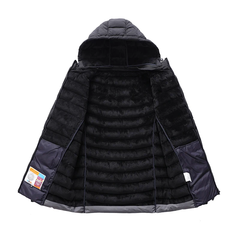 Thicken Waterproof Hooded Men's Jacket Parkas Winter Male Coat Casual Polyester Zipper Hat Jacket Oversized Homme Clothing L-4XL