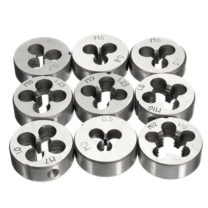 20pcs Metric Alloy Steel Tap & Die Set M3 M4 M5 M6 M8 M10 M12 Screw Thread Plugs Taps with Wrench Broaching Hand Tools - купить по
