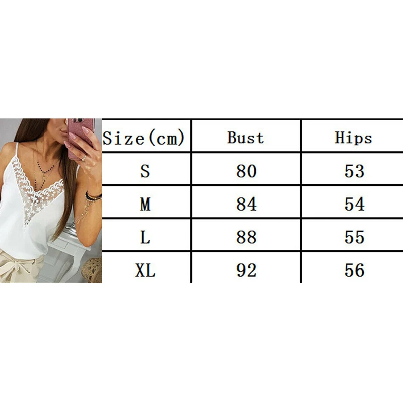 

Women's Summer Strappy Lace Vest Top Sleeveless Shirt Blouse Ladies Solid Casual V-neck Loose Tank Tops New