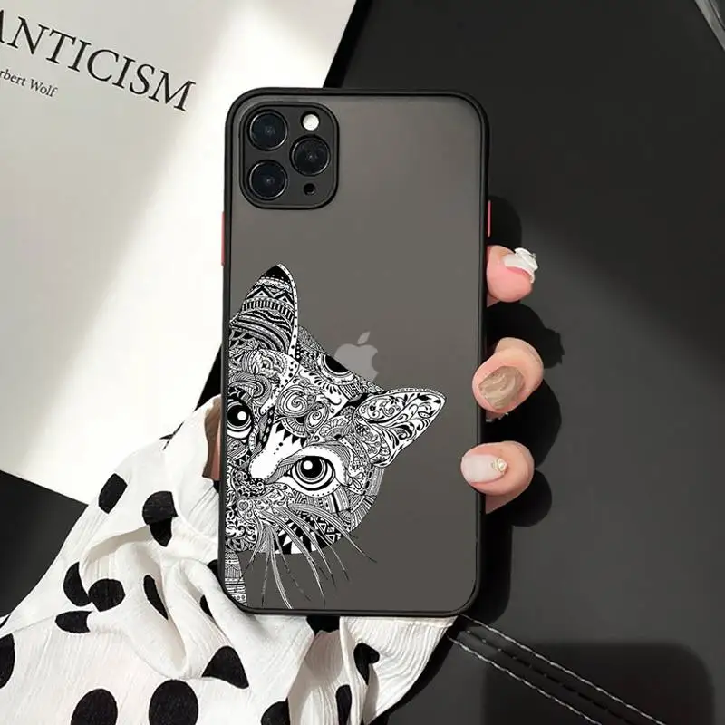 

Animal elephant giraffe Phone Cases matte transparent For iphone 7 8 11 12 plus mini x xs xr pro max cover