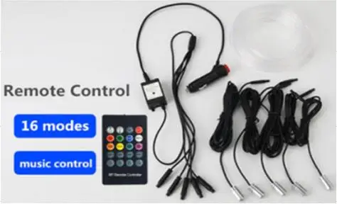 Remote control 5 в 1 6 м звук активный EL неоновая полоса светильник RGB светодиодный автомобильный интерьерный светильник Многоцветный Bluetooth телефон контроль атмосфера светильник 12 В - Испускаемый цвет: Remote control