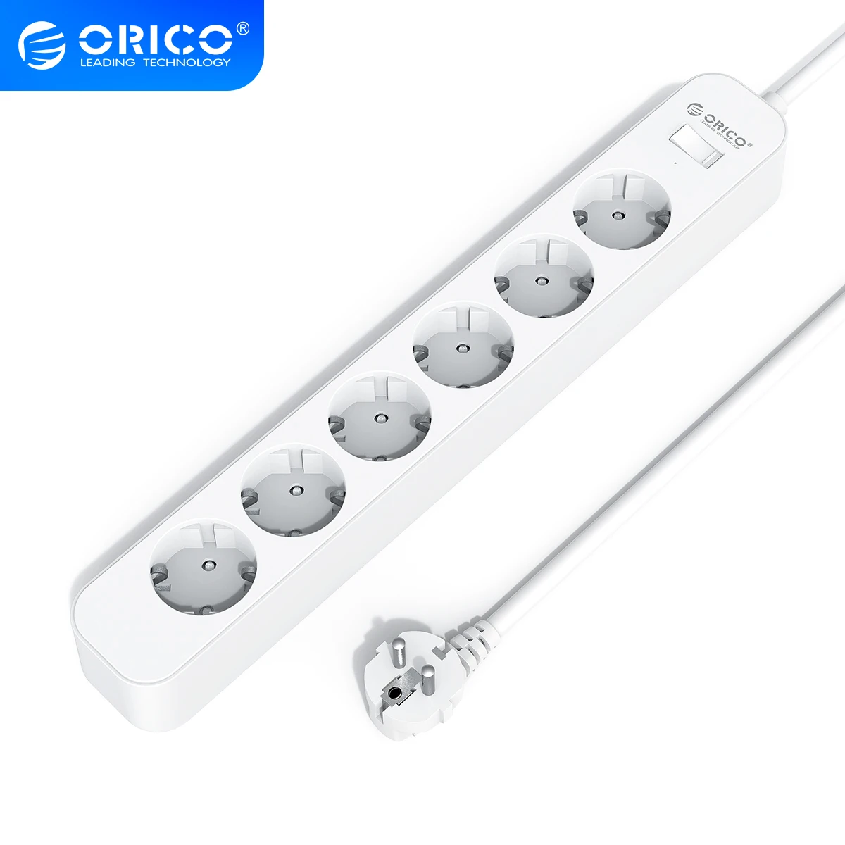 

ORICO Power Strip with 3m Extension Cable Electrica Socket 6AC Outlets Multiple Sockets with Surge Protector Network Filter