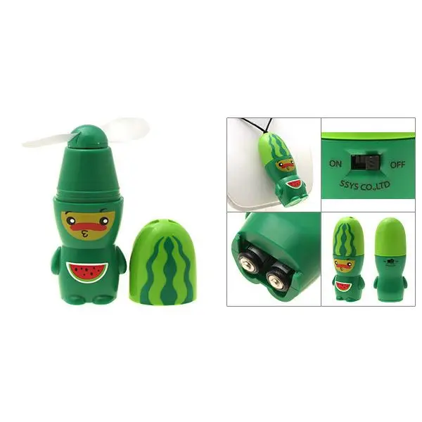

SODIAL(R) Portable Watermelon Pattern Battery Powered Mini Green Cooling Fan