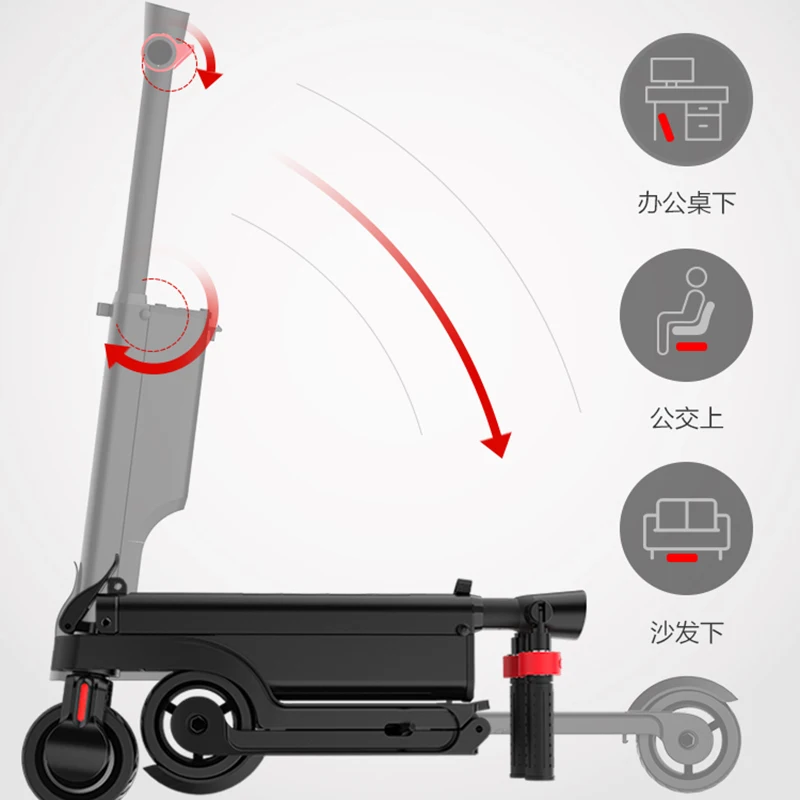 Bestellen Falten Elektro Fahrrad Lithium-Batterie Stand-reiten Elektrische Tragbare Roller 5,5 Zoll Explosion-proof Solid Reifen