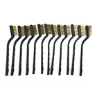 12 шт. проволочная латунная щетка 170 мм проволочная щетка мини микро маленькая стальная латунь сделай сам для удаления краски ржавчины удаление металла полировка заусенцев Brus