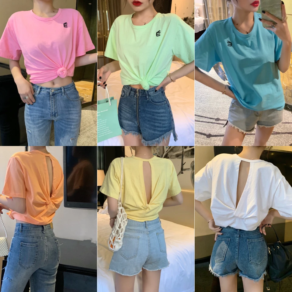 

2020 spring summer autumn new women fashion casual woman t-shirt lady beautiful nice Tops female tshirt Aq48