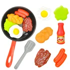 Детские игрушки для кухни, имитация сковороды, овощей, стейка, хлеба, хот-дога, омлета, игрушечный набор для обучения детей и девочек