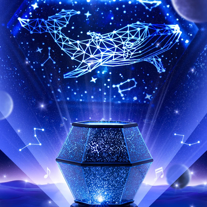 Светодиодный Ночной светильник умный на день рождения Рождество с вращающимся