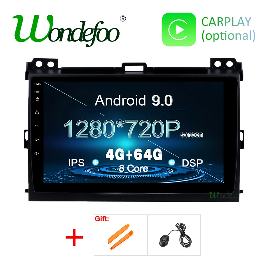 Ips DSP Android 9,0 4G 64G gps мультимедийный экран для Toyota LAND CRUISER Prado 120 Lexus GX470 навигационное радио Восьмиядерный без DVD