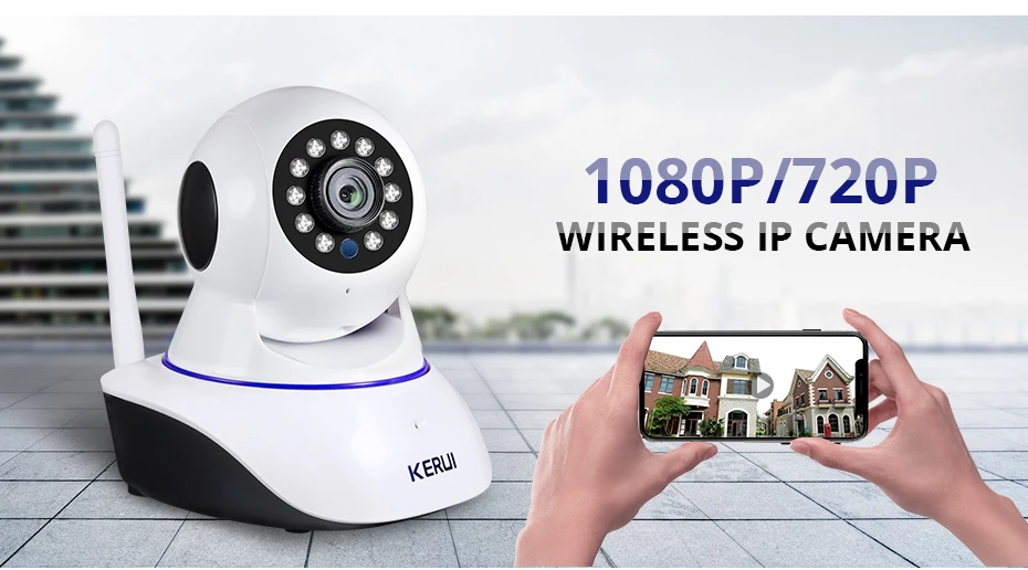 KERUI 720P 1080P HD Крытая беспроводная Wi-Fi домашняя охранная ip-камера наблюдения с ночным видением инфракрасная сетевая Интернет-камера