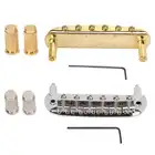 Мост для электрогитары, реверсивное седло с роликом, 6-струнная заглушка, металлический гитарный мост, инструмент, аксессуар для Jazzmaster