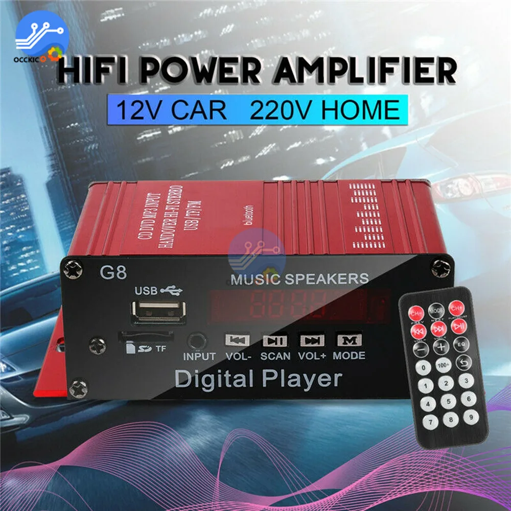 200 Вт 12 в автомобильный аудиоусилитель Bluetooth HIFI Home Стерео FM радио USB AUX TF