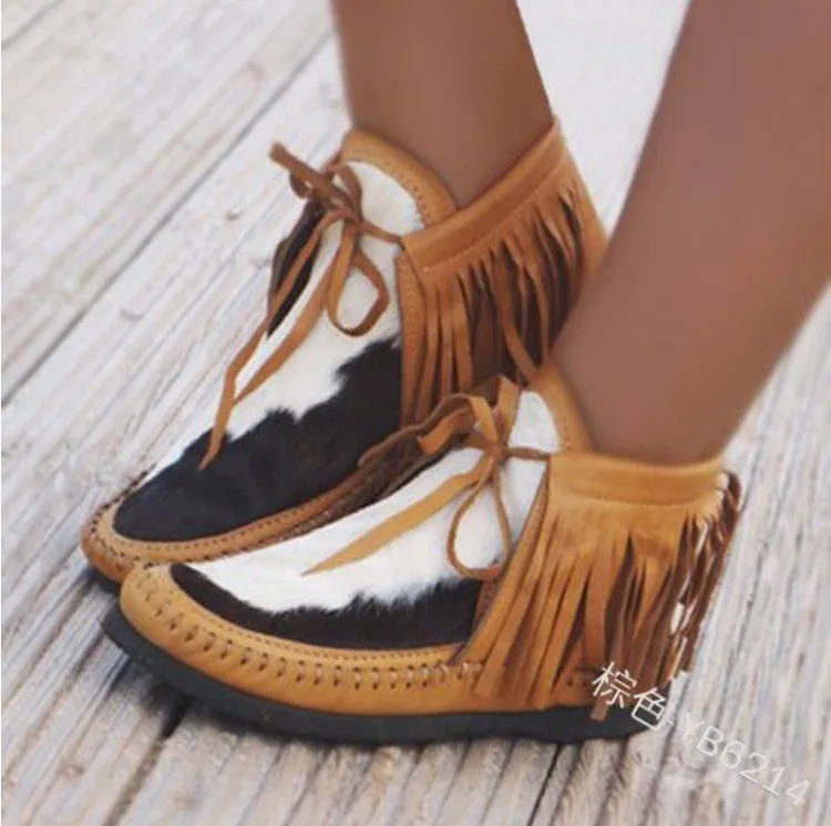 

Martin boots round toe hand-sewn bag shoes female tassels edamame shoes warm short boots fashion casual wild trend hot selling
