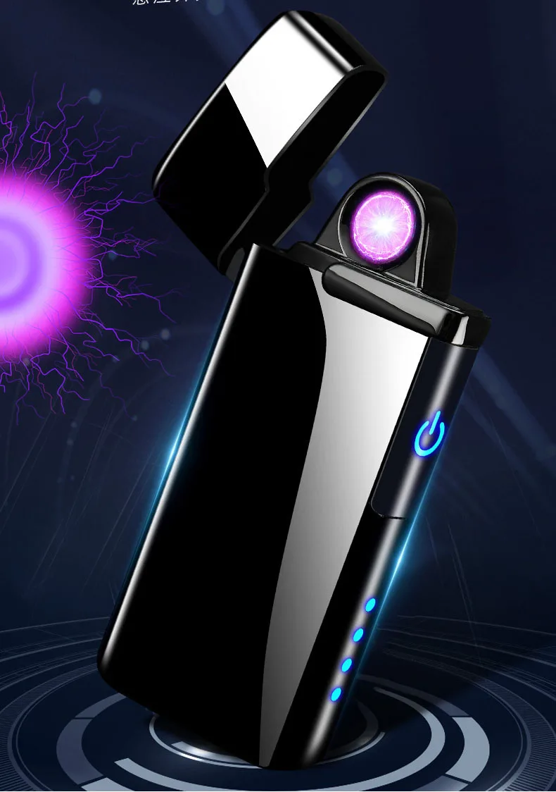 Зажигалка USB Электронная плазменная Зажигалка для курения Электронная зажигалка с выгравированным именем - Цвет: black 6