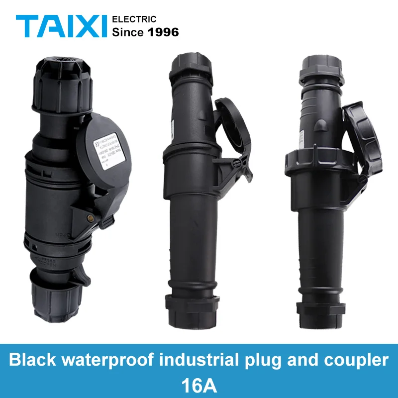 Блок питания для сценического освещения, 3 ядра, 3P, 16 А, водонепроницаемая промышленная пробка в, черный, 220