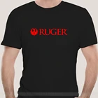 Рубашка Ruger с красным логотипом на груди, футболка с логотипом, футболка с надписью Право на оружие, брендовая мужская футболка teeshirt, мужская летняя хлопковая футболка