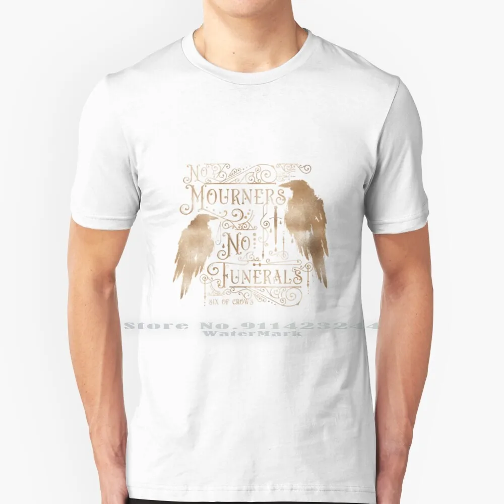 Золотая Футболка без оплачивания, без похорон, 100% чистый хлопок, ворона, шесть дюймов, королевские кривые книги, кимкарлика, Книжная книга, любовник Inej