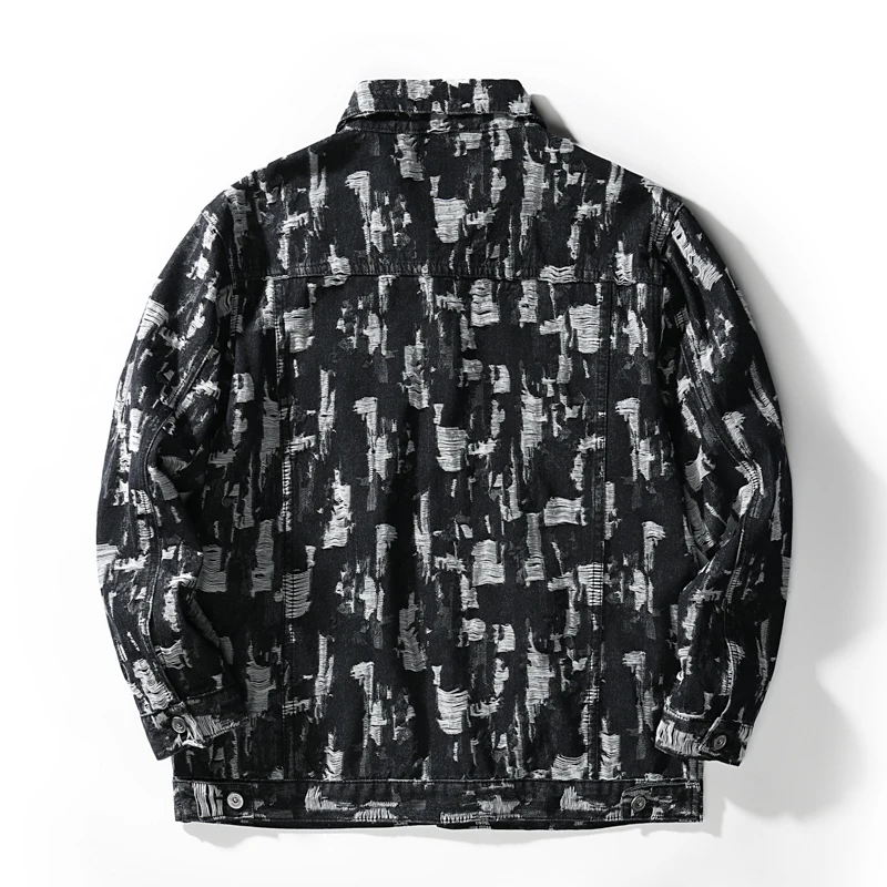 

2020 New Men Denim Jackets ripped Black Blue Loose Man Jeans Outwear Vintage Male Streetwear Leisure Quality Clothing